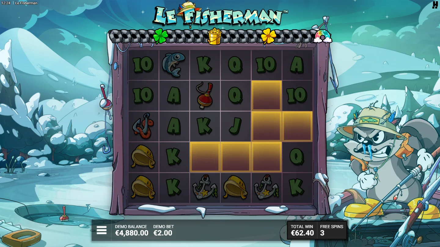 Le Fisherman Τα Golden Squares επισημαίνουν τα κερδοφόρα κελιά κατά τις δωρεάν περιστροφές